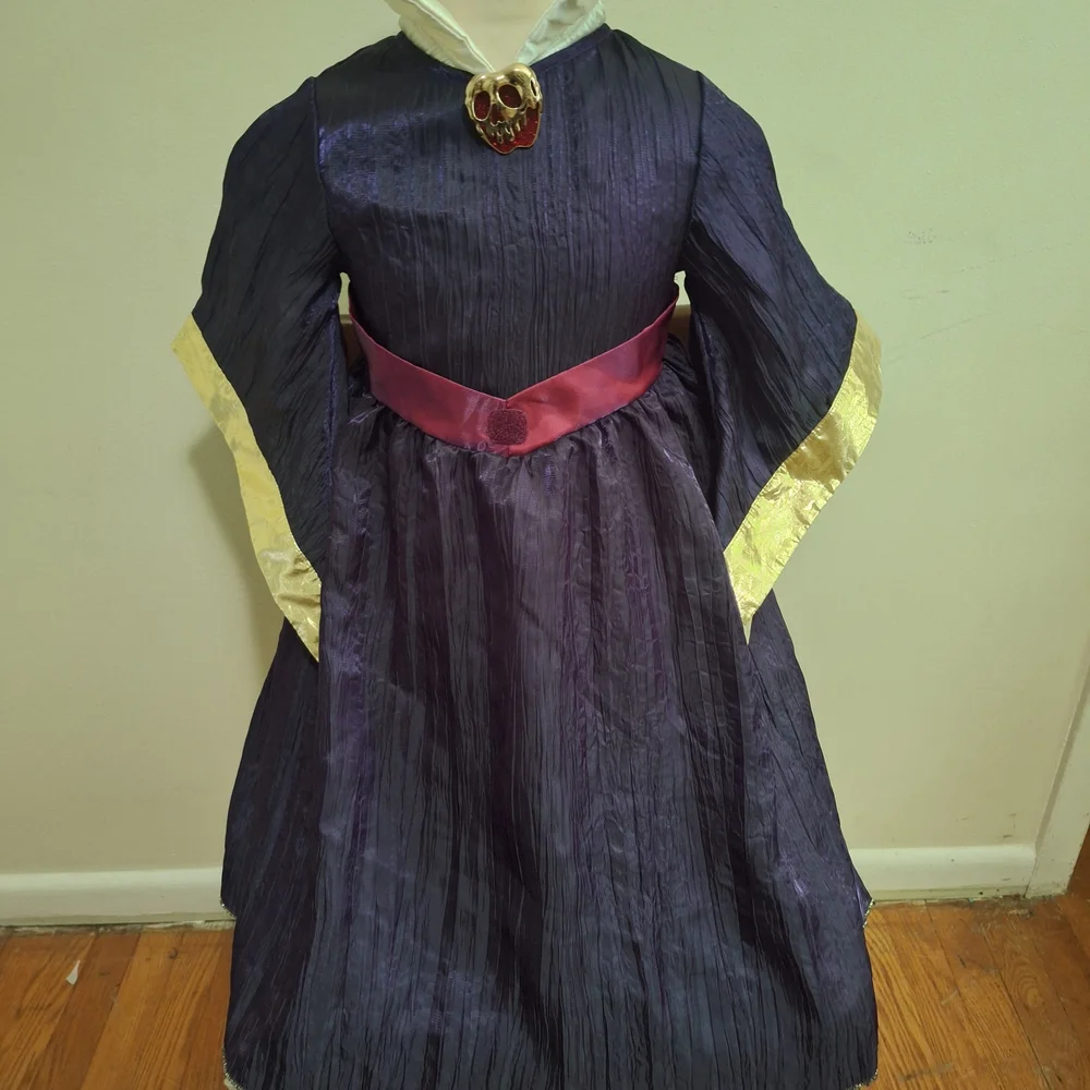 Disney Purple and Gold Halloween Maleficent Costume Dress childs size 4 - Picture 2 of 6